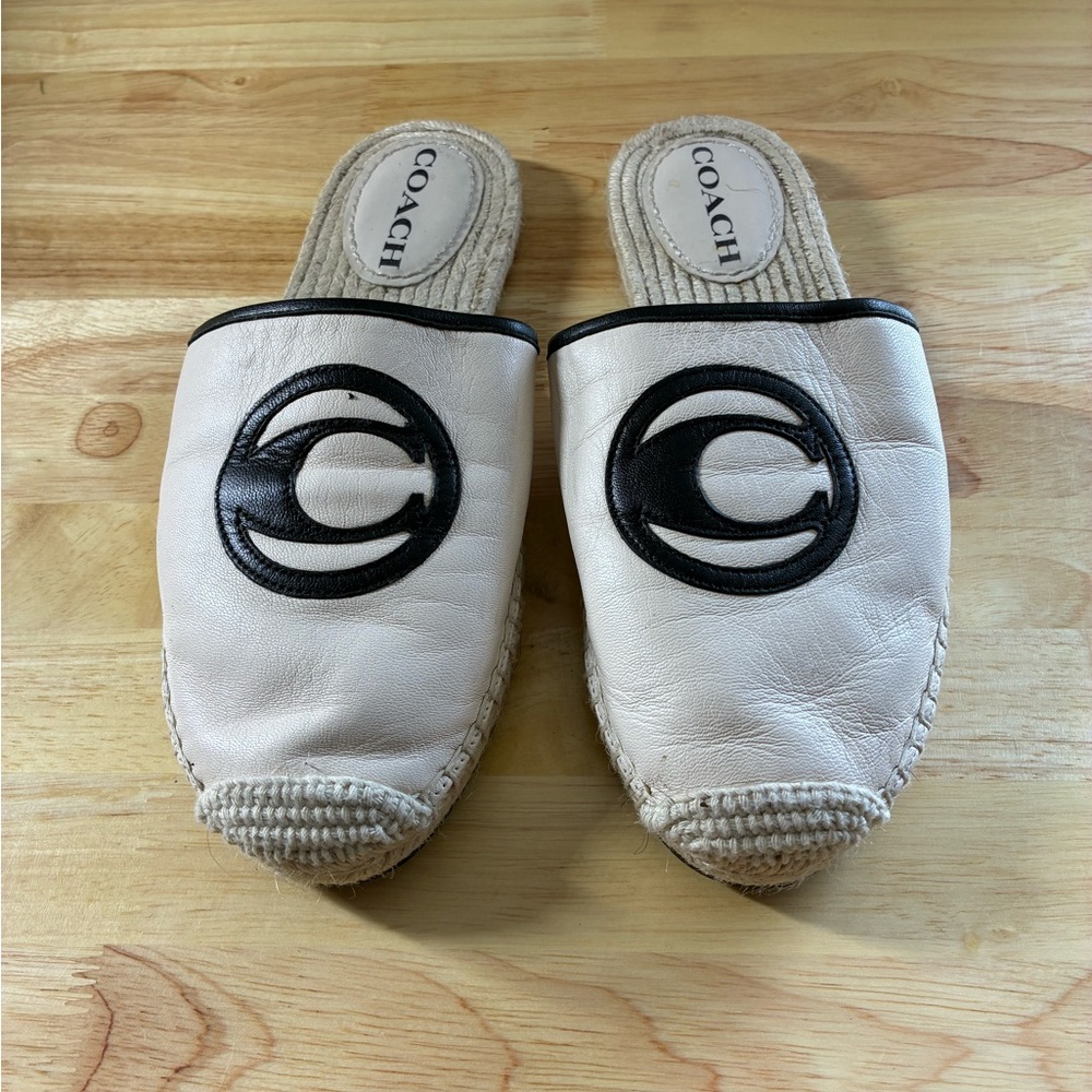 Coach Women's Black and White Mules